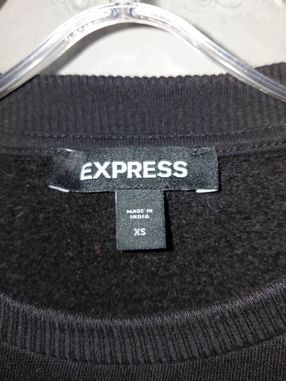 EXPRESS Black Pearl Rhinestone Sweatshirt Glam Statement XS Extra Small - Picture 4 of 7